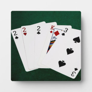 Poker - drei von einer Art - zwei Fotoplatte