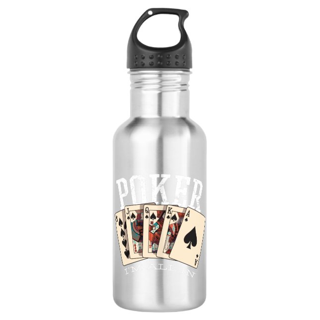 Poker Edelstahlflasche (Vorderseite)