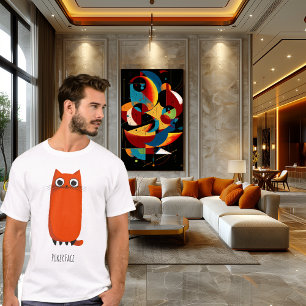 Poker Face Cat   Funny Minimalistisch Cartoon T-Shirt