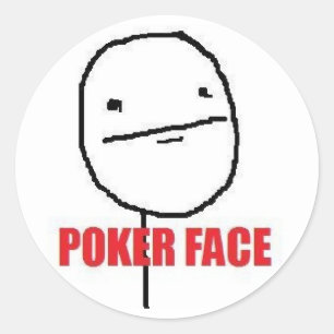 Poker Face Meme Runder Aufkleber