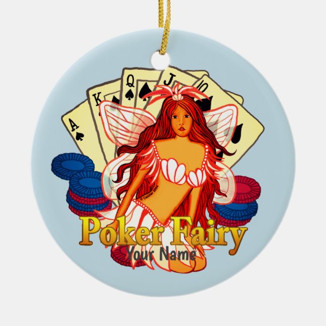 Poker Fairy Keramik Ornament (Vorne)