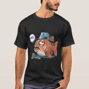 Poker Fish - Lustige Karikatur T-Shirt