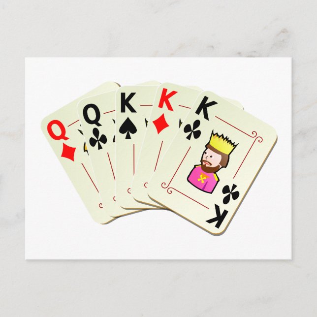 Poker Full House Postkarte (Vorderseite)