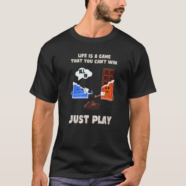 Poker für Damen und Herren, Schokolade T-Shirt (Vorderseite)