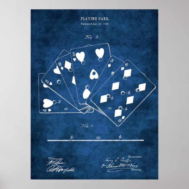 Poker Game Play Card Wand an Wand Kunst Nr. 5 (Vorne)