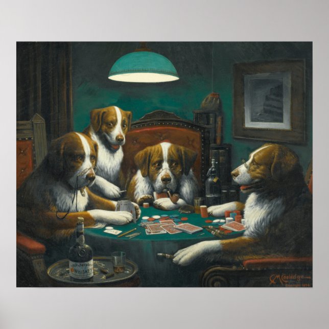 Poker Game von Cassius Marcellus Coolidge (1894) Poster (Vorne)