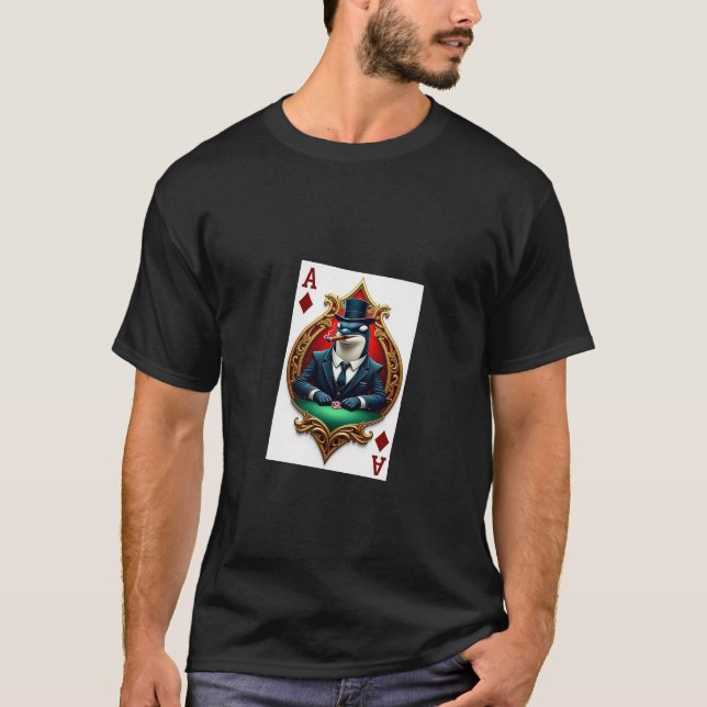 Poker Gangster Gambling Orca Killer Whale T-Shirt (Vorderseite)