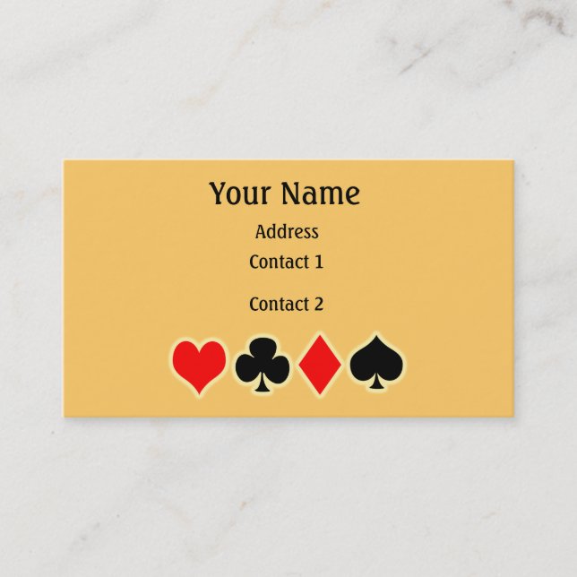 Poker-Geschäfts-Karte Visitenkarte (Vorderseite)