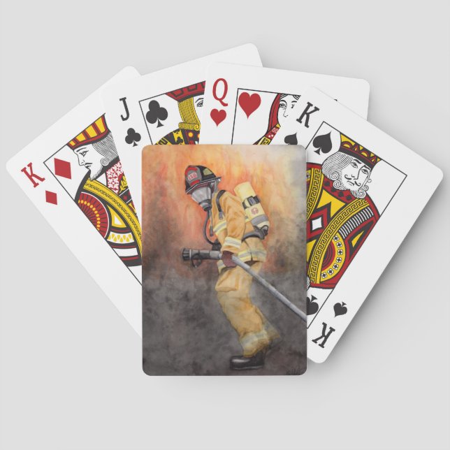 Poker-Geschenk für den Feuerwehrmann für Vater Spielkarten (Rückseite)