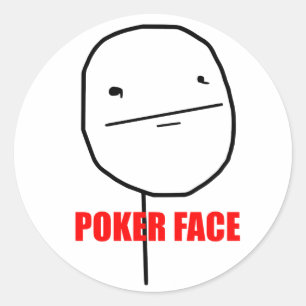 Poker-Gesicht - runde Aufkleber
