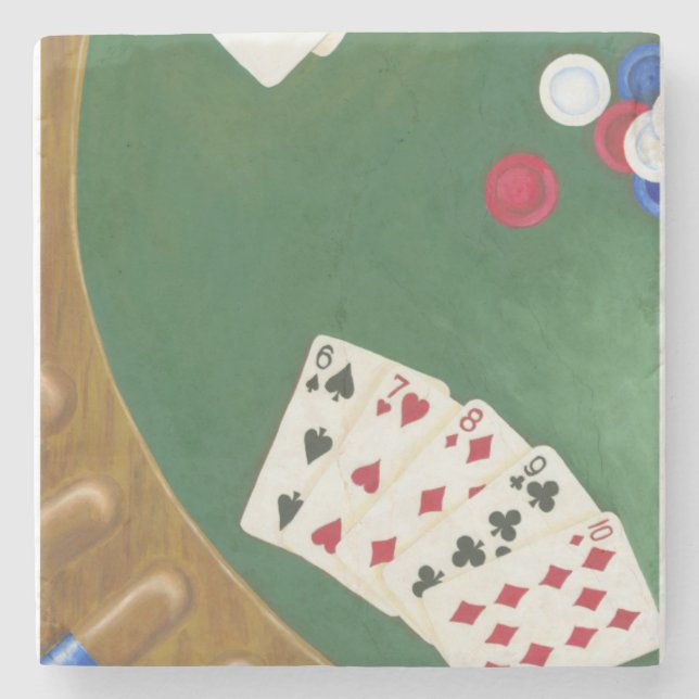 Poker gewinnen sechs bis zehn steinuntersetzer (Vorderseite)