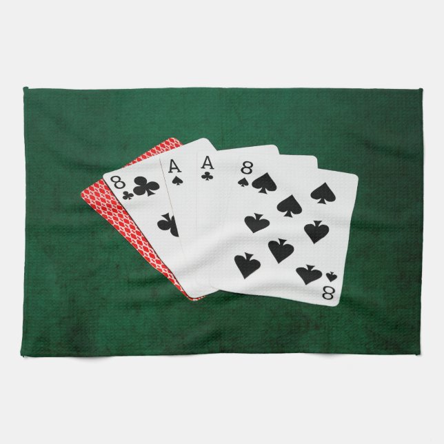 Poker Hand - Hand des Toten Geschirrtuch (Horizontal)