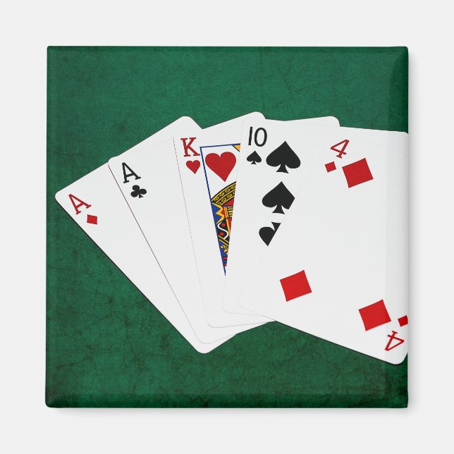 Poker Hände - eine Seite - As Magnet (Vorne)