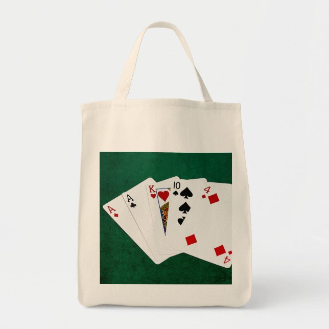 Poker Hände - eine Seite - As Tragetasche (Vorne)