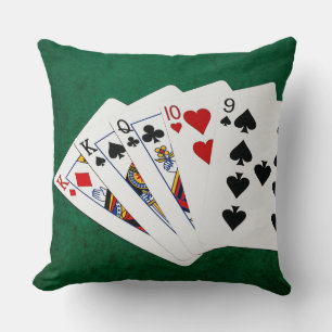 Poker Hände - Eine Seite - König Kissen
