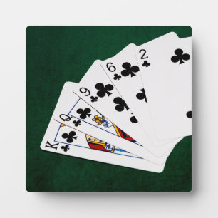 Poker Hände - Flush - Clubs Anzug Fotoplatte