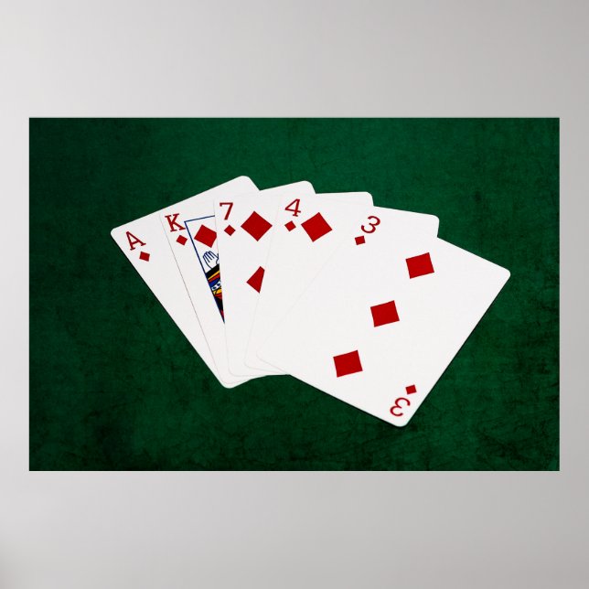 Poker Hände - Flush - Diamanten Anzug Poster (Vorne)