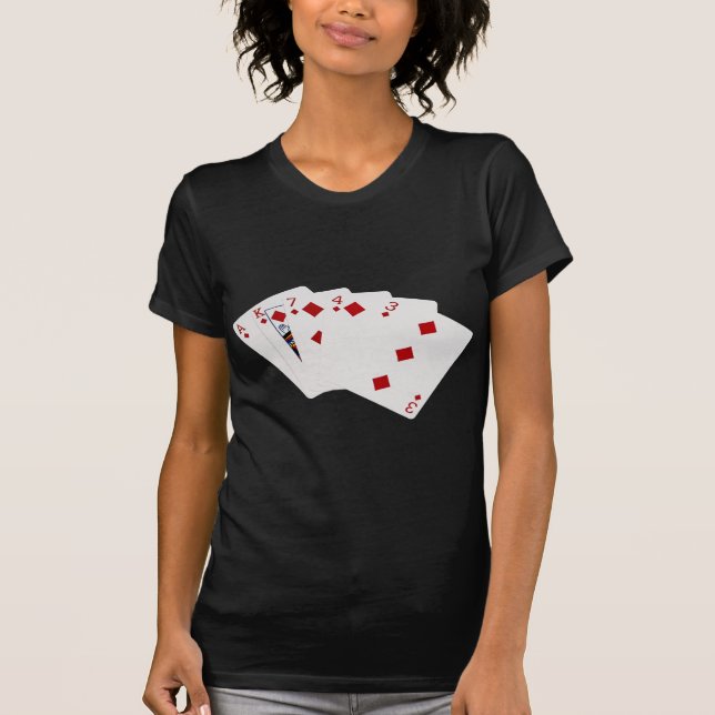 Poker Hände - Flush - Diamanten Anzug T-Shirt (Vorderseite)