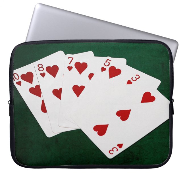 Poker Hände - Flush - Herz-Anzug Laptopschutzhülle (Vorderseite)