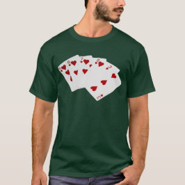 Poker Hände - Flush - Herz-Anzug T-Shirt
