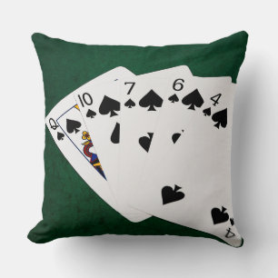 Poker Hände - Flush - Spades Anzug Kissen