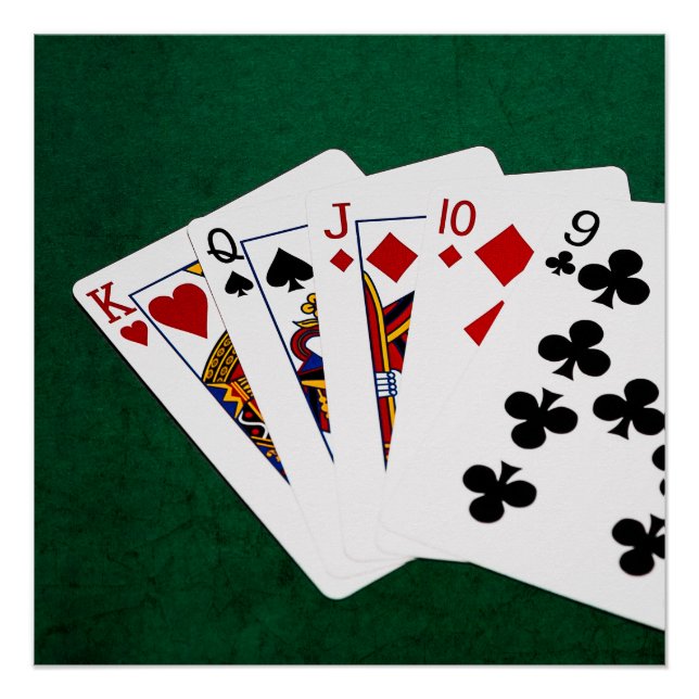Poker Hände - gerade - König bis neun Poster (Vorderseite)