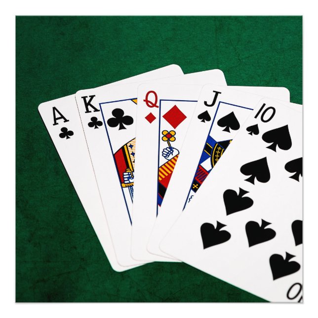 Poker Hände - gerade - zwischen 1 und 10 Fotodruck (Vorne)