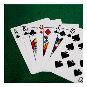 Poker Hände - gerade - zwischen 1 und 10 Poster