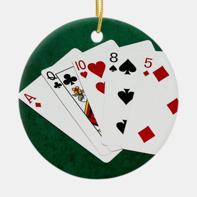 Poker-Hände - hohe Karte - As Keramikornament (Vorne)