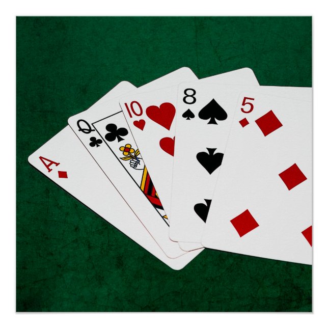 Poker-Hände - hohe Karte - As Poster (Vorderseite)