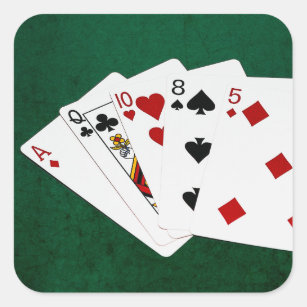 Poker-Hände - hohe Karte - As Quadratischer Aufkleber