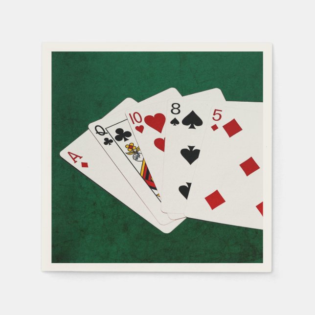 Poker-Hände - hohe Karte - As Serviette (Vorderseite)