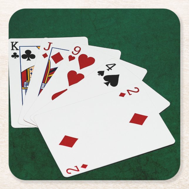 Poker-Hände - hohe Karte - König Rechteckiger Pappuntersetzer (Vorderseite)