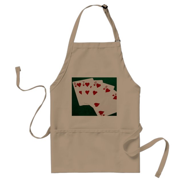 Poker Hände - Straight Flush - Hearts Anzug Schürze (Vorne)