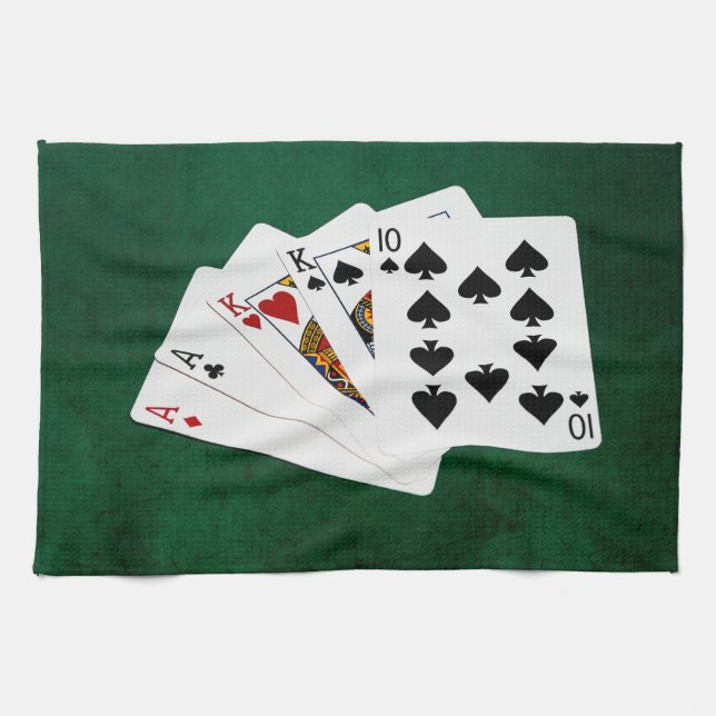 Poker Hände - Zwei Paar - Ass, König Geschirrtuch (Horizontal)