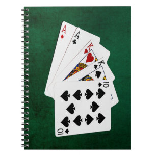 Poker Hände - Zwei Paar - Ass, König Notizblock