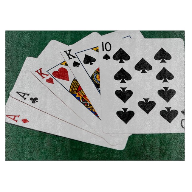 Poker Hände - Zwei Paar - Ass, König Schneidebrett (Vorderseite)