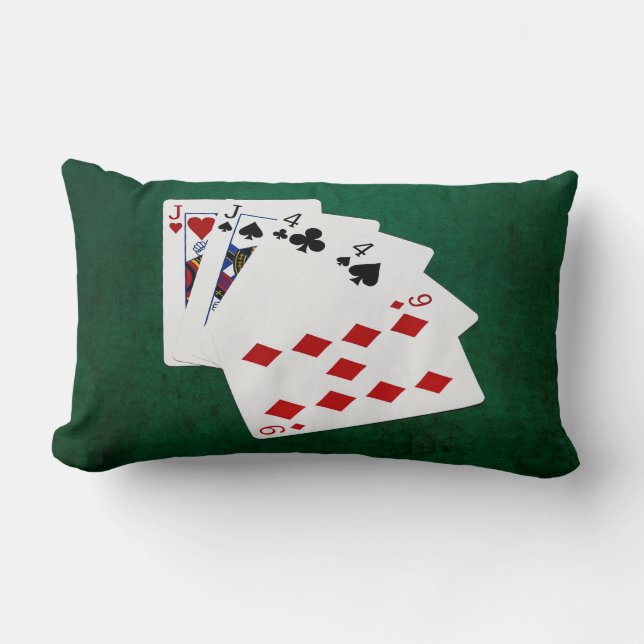 Poker Hände - Zwei Paar - Jack, vier Lendenkissen (Vorderseite)