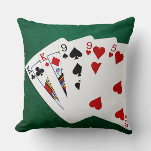 Poker Hände - Zwei Paar - König, neun Kissen