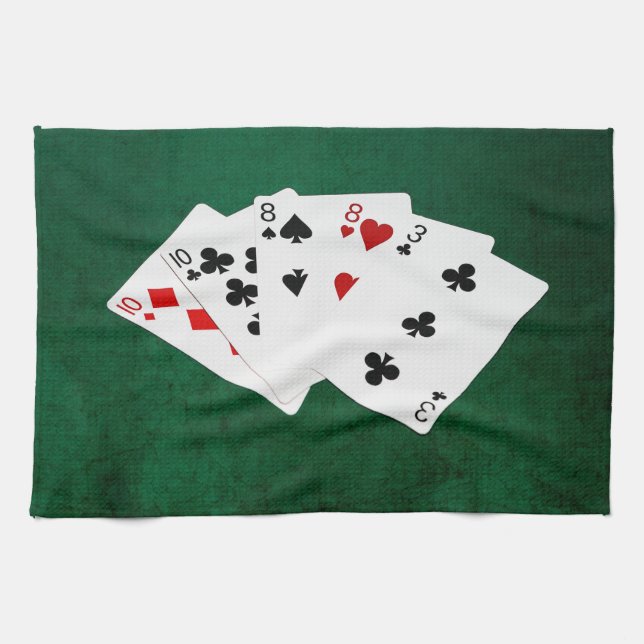 Poker Hände - zwei Paar - zehn, acht Handtuch (Horizontal)