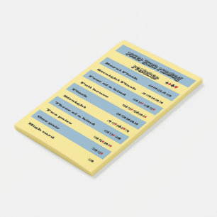 Poker-Handklassifizierungs-Erinnerungs-blaue u. Post-it Klebezettel