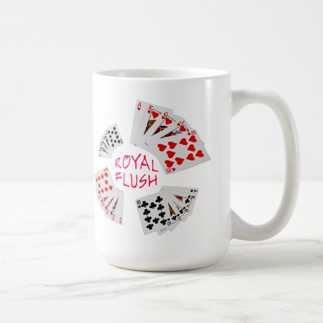 Poker Hands - Royal Flush Anpassbar Kaffeetasse (Rechts)