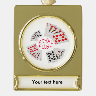 Poker Hands - Royal Flush Banner-Ornament Gold