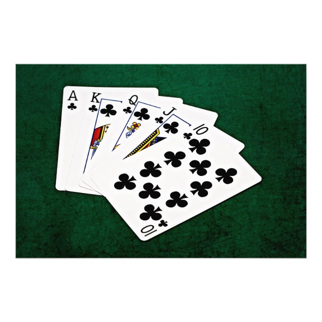 Poker Hands - Royal Flush - Clubs Anzug Fotodruck (Vorne)