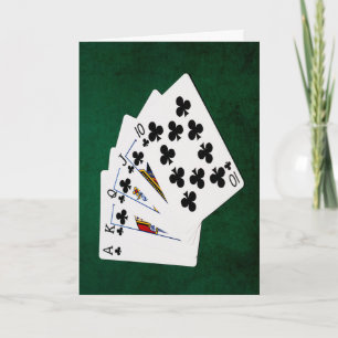 Poker Hands - Royal Flush - Clubs Anzug Karte