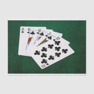 Poker Hands - Royal Flush - Clubs Anzug Seidenpapier