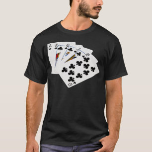 Poker Hands - Royal Flush - Clubs Anzug T-Shirt