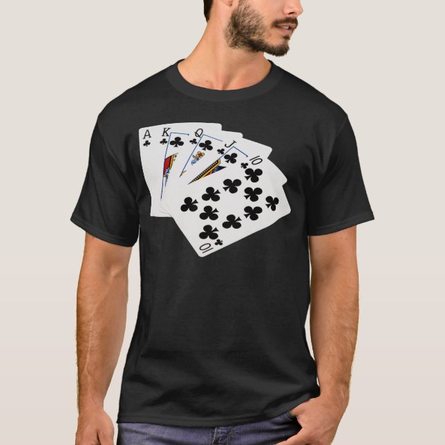 Poker Hands - Royal Flush - Clubs Anzug T-Shirt (Vorderseite)