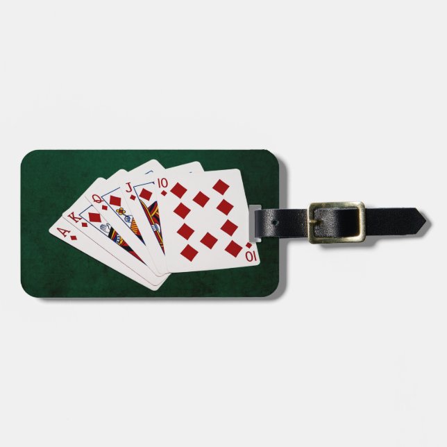 Poker Hands - Royal Flush - Diamonds Anzug Gepäckanhänger (Vorderseite horizontal)
