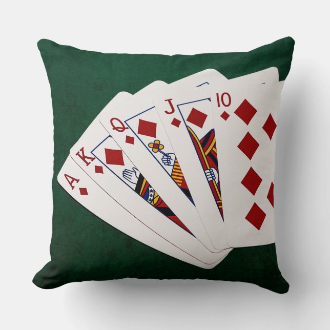 Poker Hands - Royal Flush - Diamonds Anzug Kissen (Vorderseite)